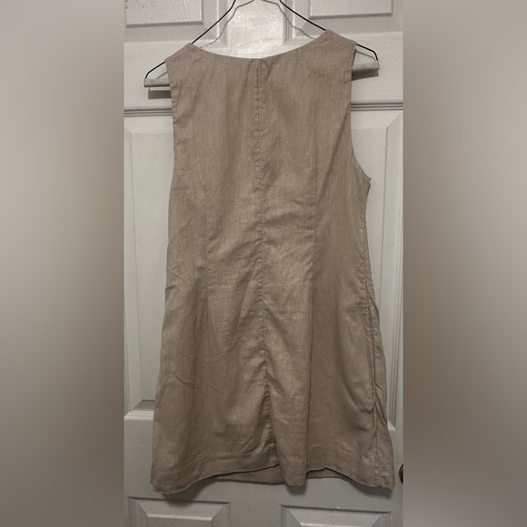 Abercrombie & Fitch Linen Blend Square Neck Dress Oatmeal XSmall petite - Picture 7 of 8